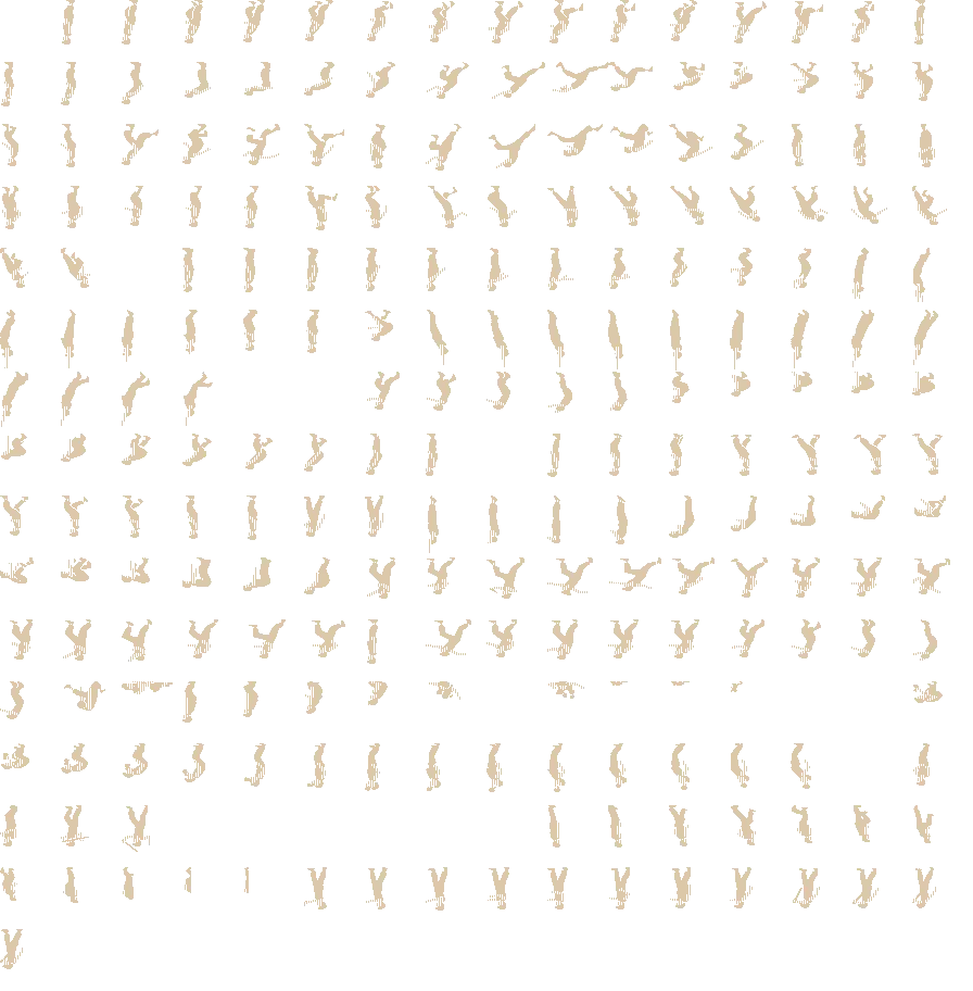 All 241 Prince of Persia animation frames decoded into a sprite atlas
